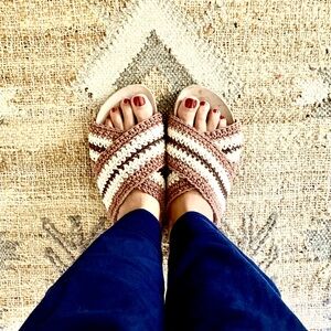 Anthropologie Maeve Knitted Slide Sandal size 39